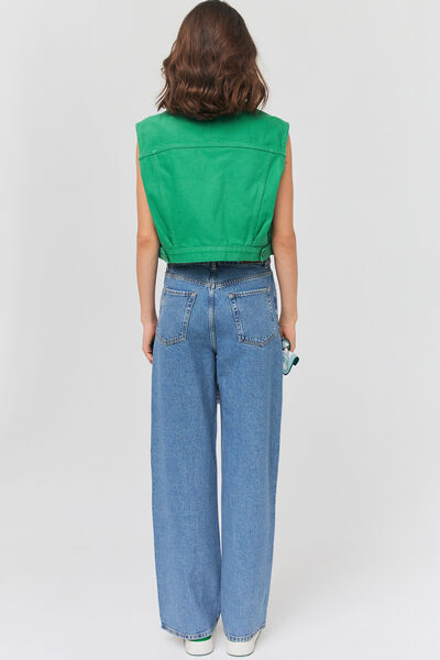 Veste denim couleur sans manches