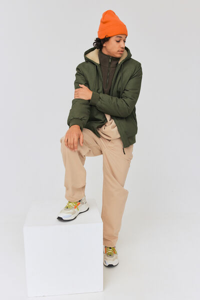 Blouson à capuche intérieur sherpa
