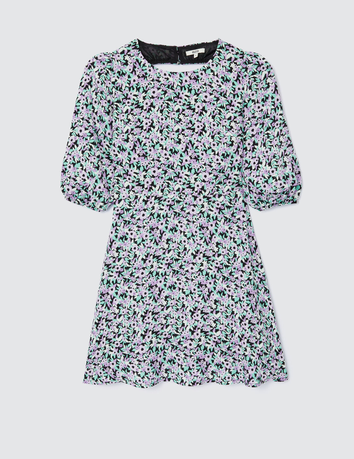 Robe courte imprimée dos ouvert