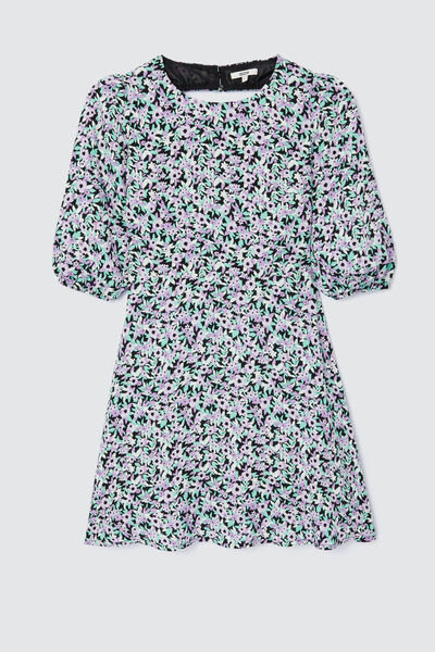 Robe courte imprimée dos ouvert