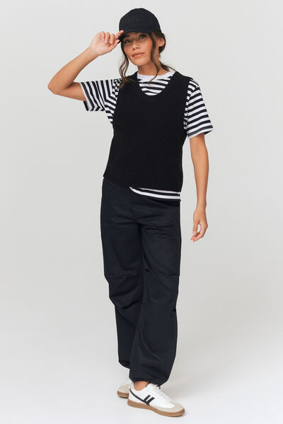Pull sans manche uni