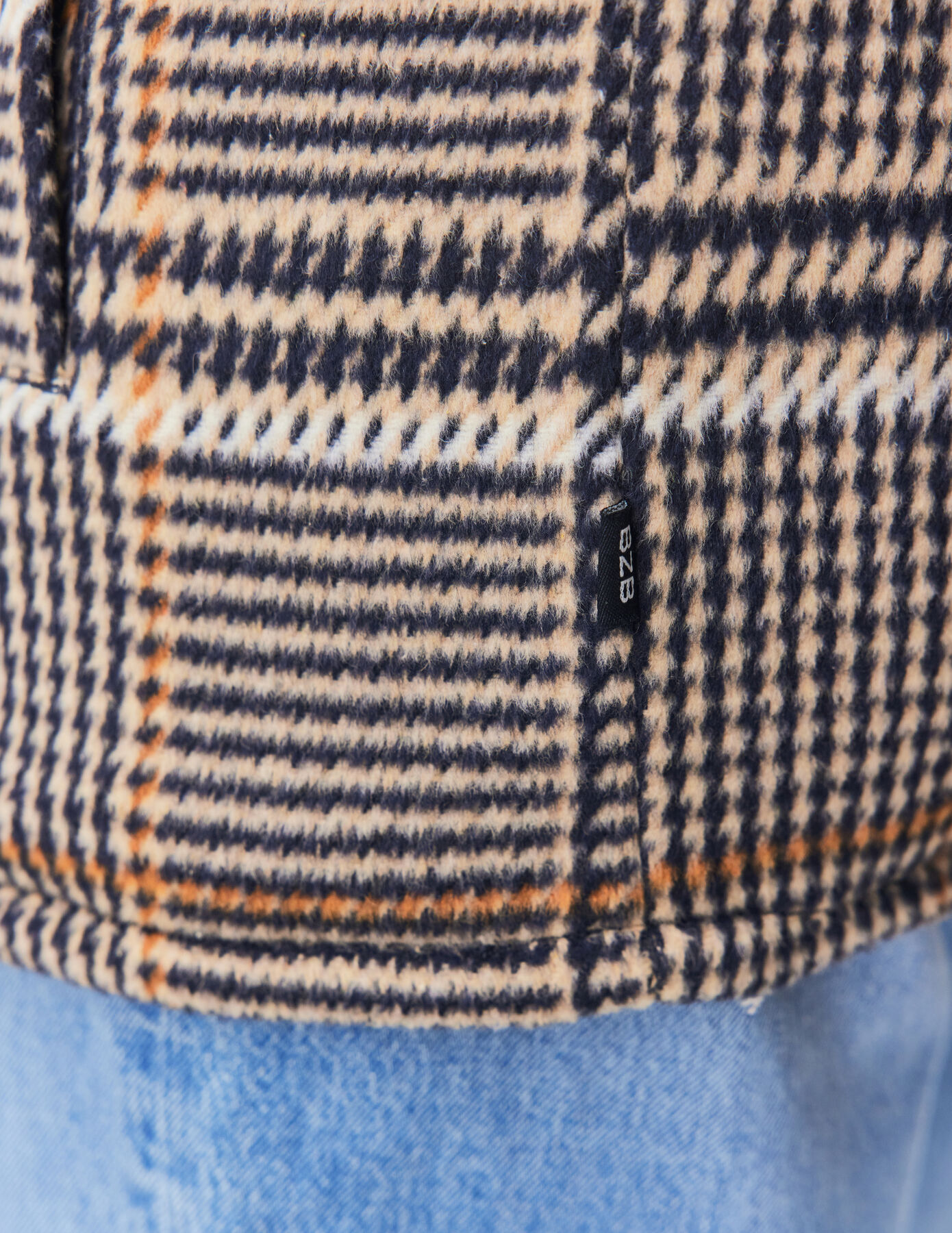 Veste surchemise à carreaux en laine sherpa