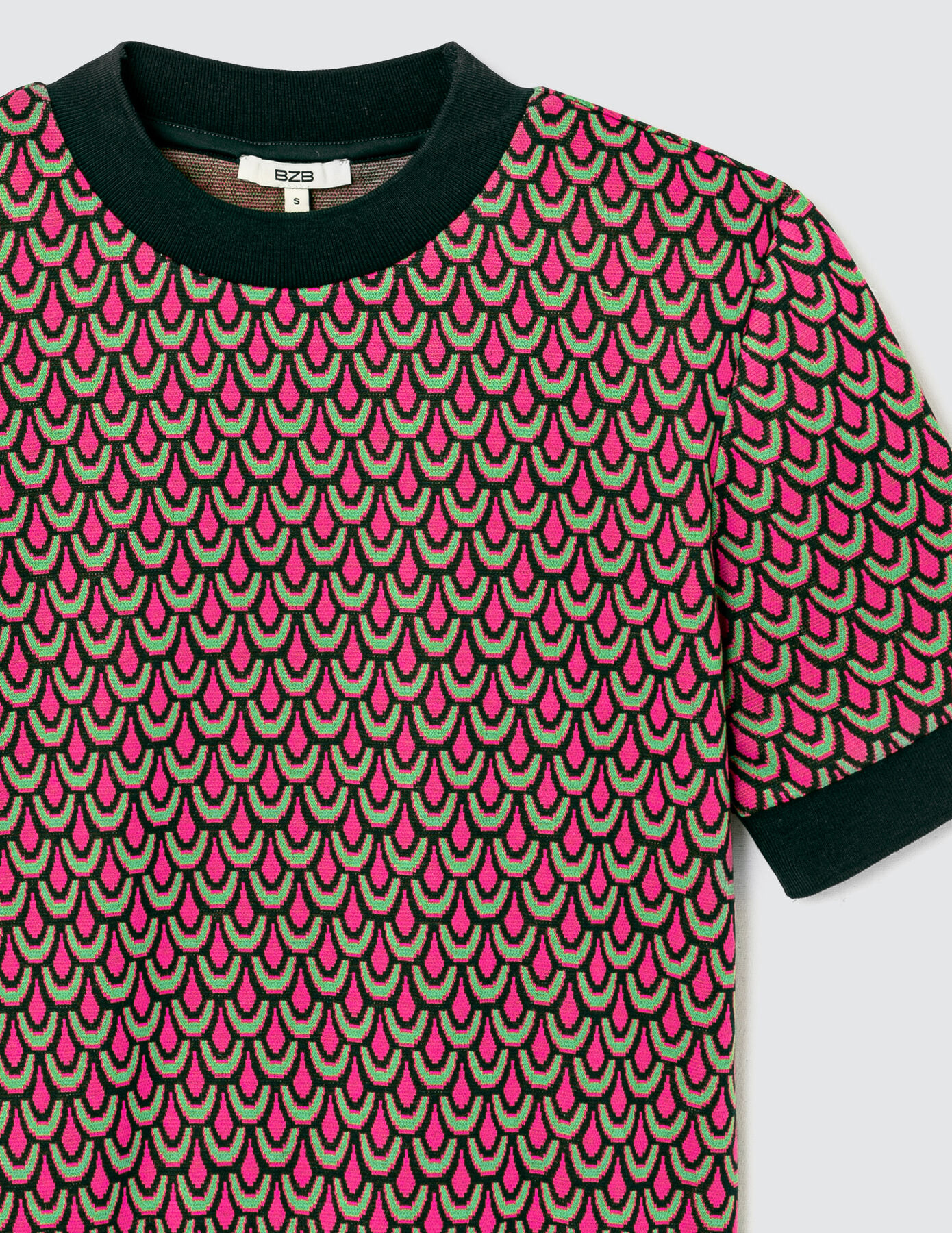 T-shirt jacquard géométrique
