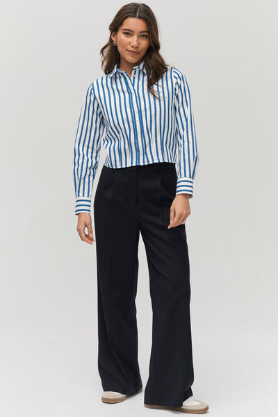 Chemise cropped rayée