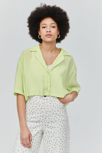 Chemise satinée boxy