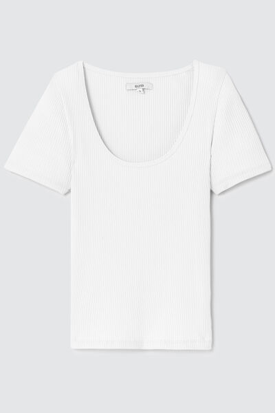 T-shirt côtelé uni