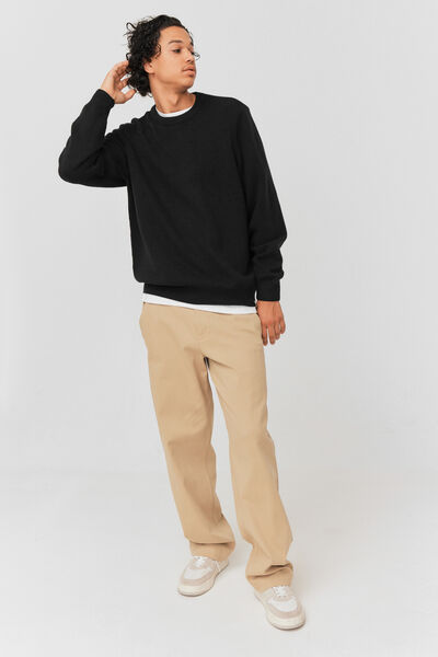 Pull col rond effet gratté