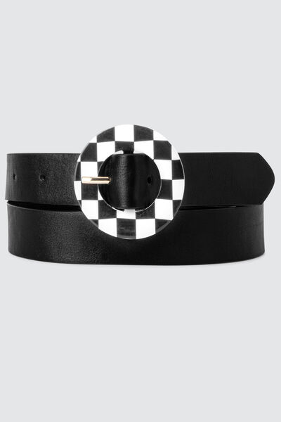 Ceinture avec boucle fantaisie damier