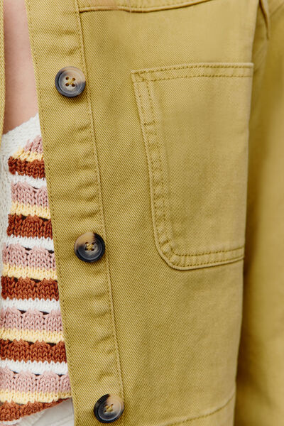 Veste denim cropped couleur