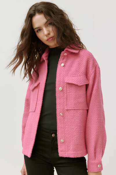 Surchemise en tweed uni