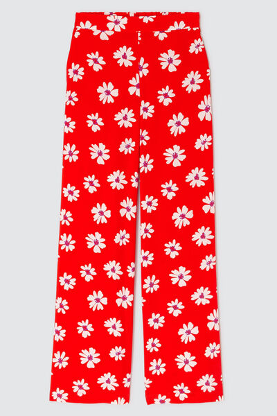 Pantalon fluide large imprimé