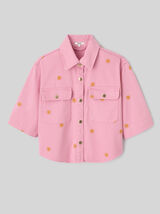 Veste en twill brod&eacute;e