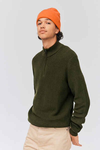 Pull avec col montant zippé