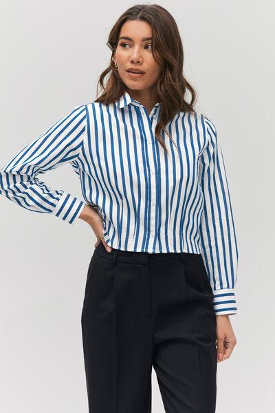 Chemise cropped rayée