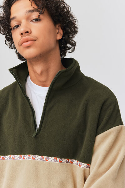 Polaire col montant colorblock