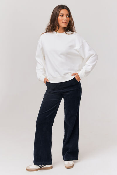 Pantalon wide leg long en velours