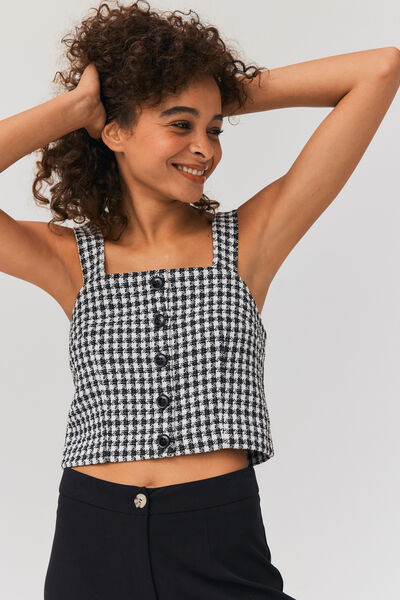 Top bustier en tweed