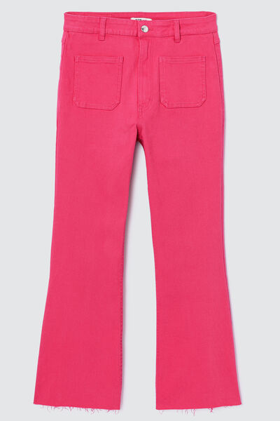 Jean flare couleur cropped