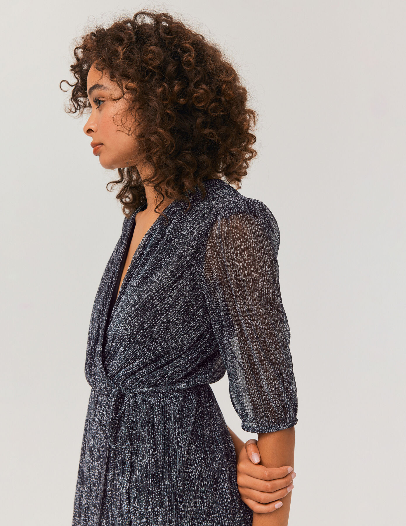 Robe plissée imprimée
