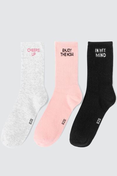 Lot de 3 paires de chaussettes wording