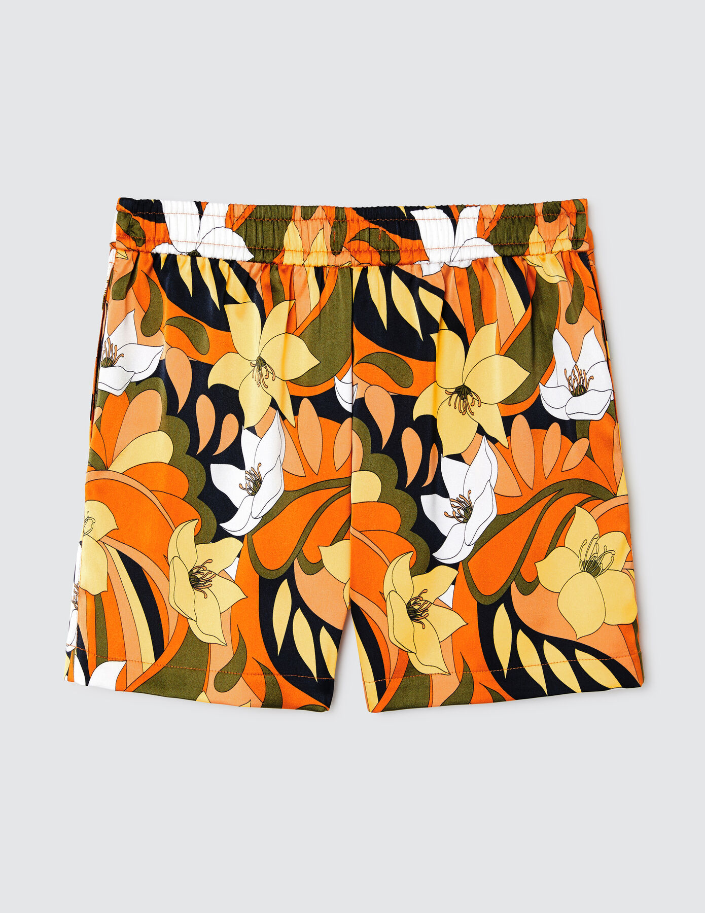 Short imprimé en satin