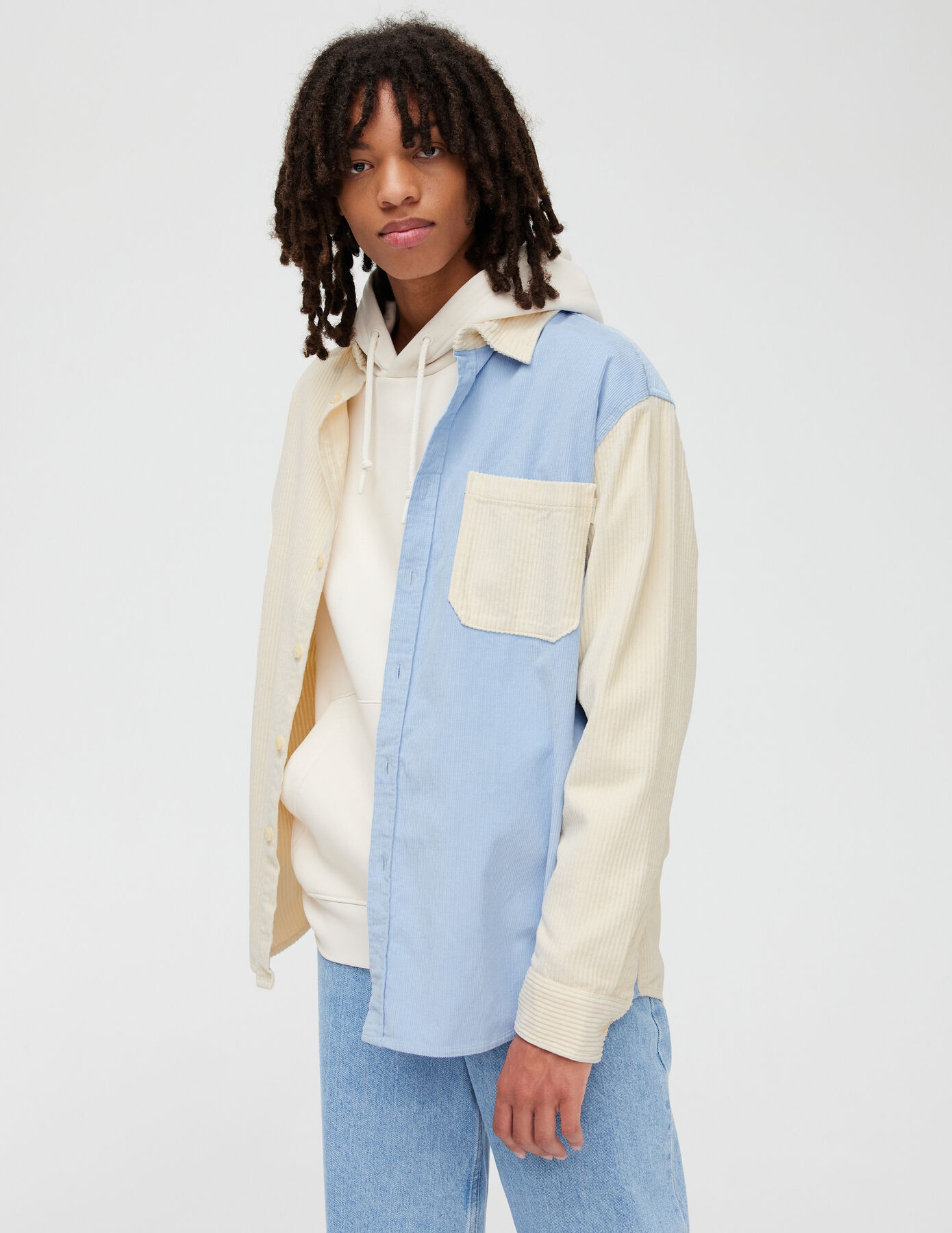 Surchemise en velours  colorblock