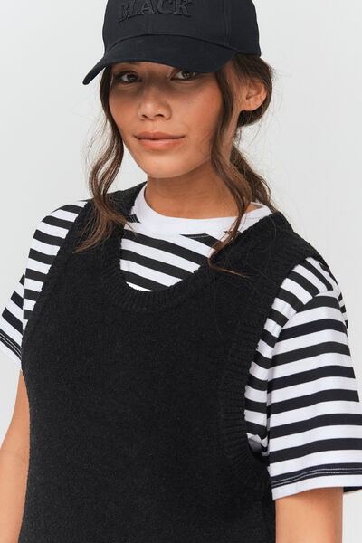Pull sans manche uni