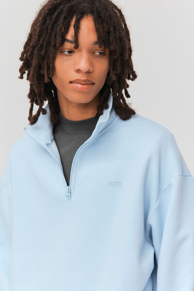 Sweatshirt avec col montant zippé