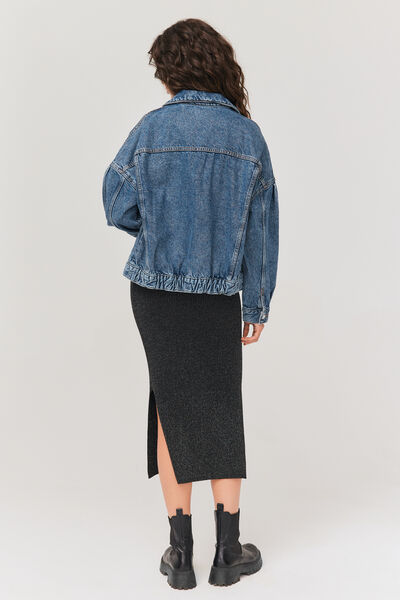 Veste en jean boutons bijoux