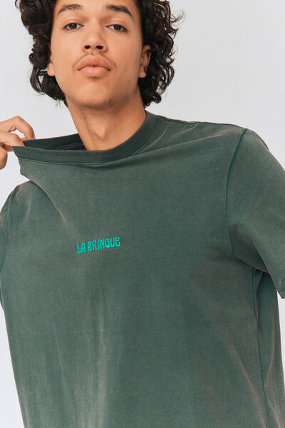 T-shirt message brodé