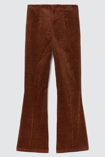 Pantalon flare en velours
