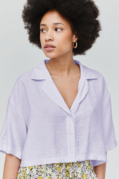 Chemise satinée boxy