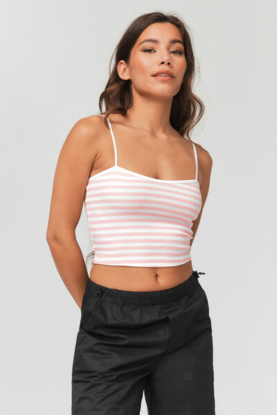 Top bustier rayé en coton