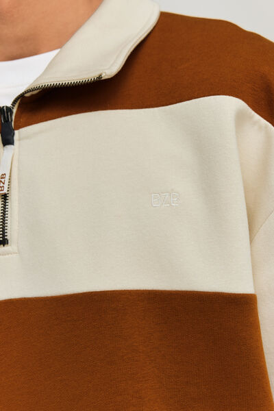 Sweatshirt avec col montant zippé