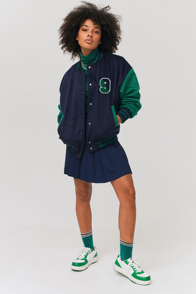 Veste bomber manches contrastées
