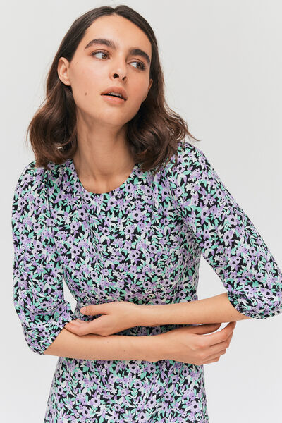 Robe courte imprimée dos ouvert