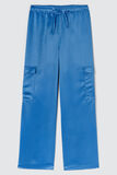 Pantalon cargo en satin