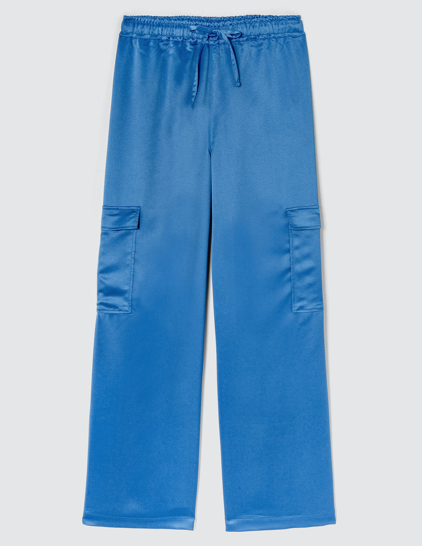 Pantalon cargo en satin
