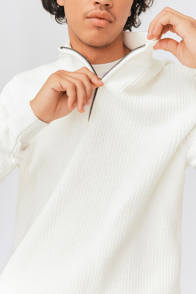 Pull avec col montant zippé