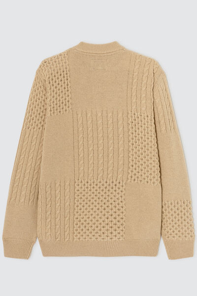 Pull col rond esprit patch
