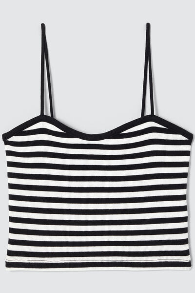 Top bustier rayé en coton