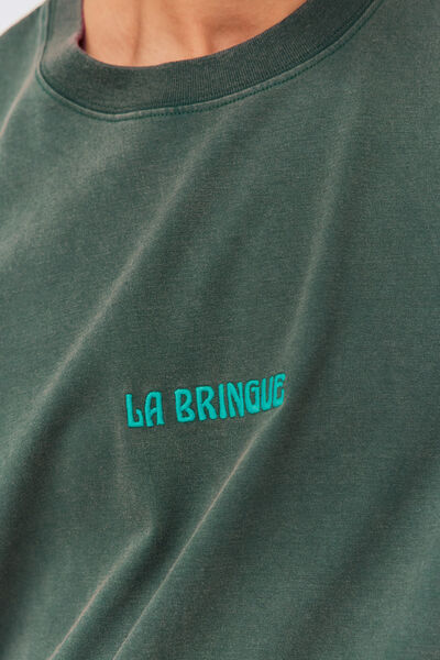 T-shirt message brodé