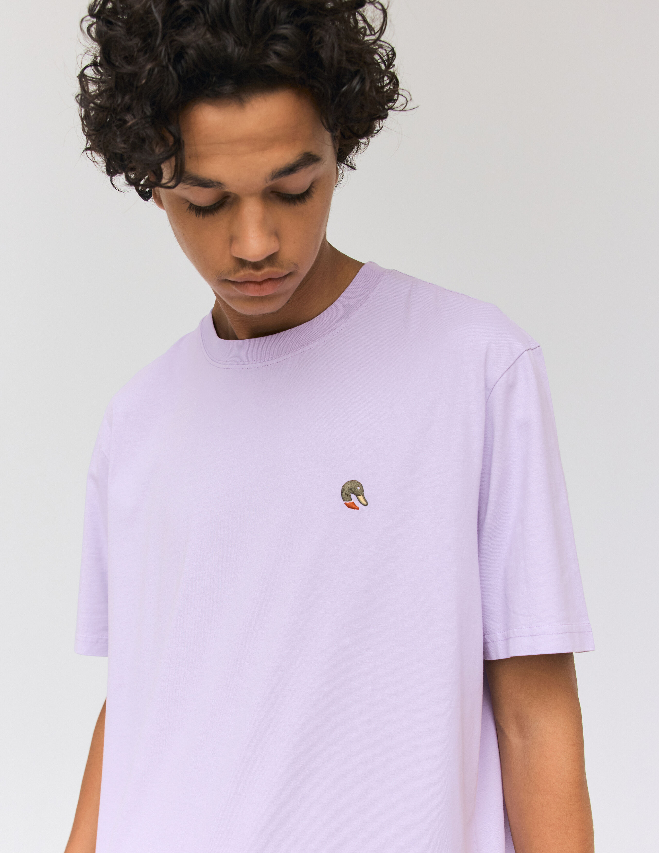 T shirt violet hot sale homme
