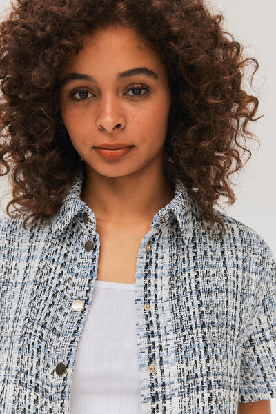 Chemise manches courtes en tweed