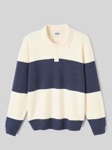 Pull col polo &agrave; rayures