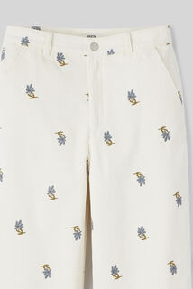 Pantalon velours brodé