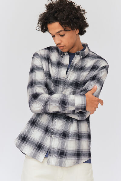 Chemise droite à carreaux
