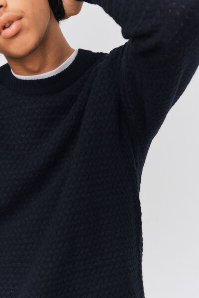 Pull col rond en tricot chevrons