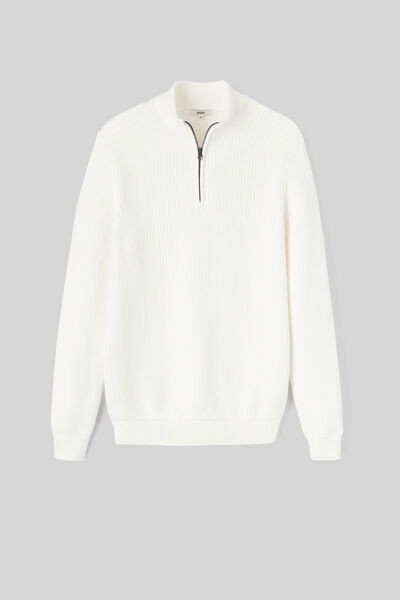 Pull avec col montant zippé
