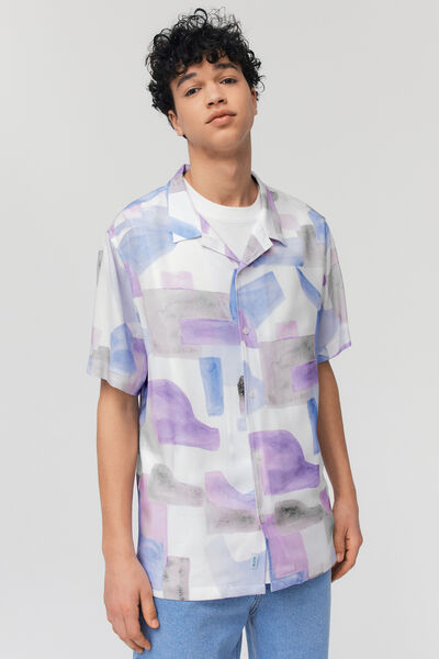 Chemise imprimée fluide manches courtes